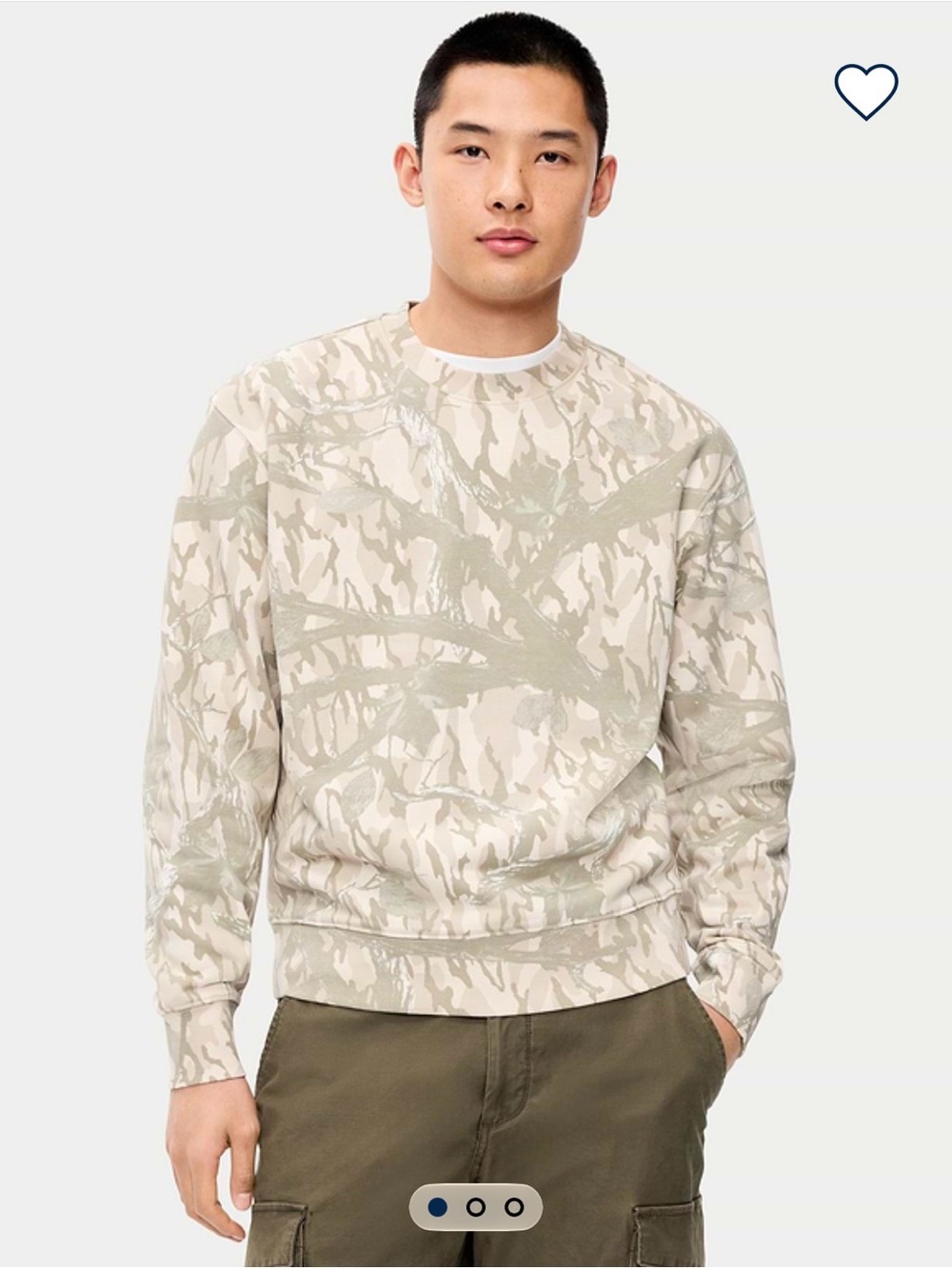 Mens Camo Crew Neck Sweatshirt